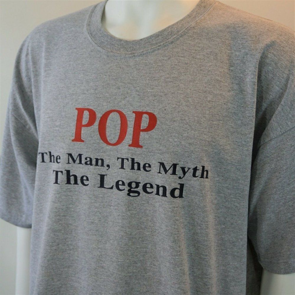 Pop The Man The Myth The Legend Men T Shirt Size 2XL Gray